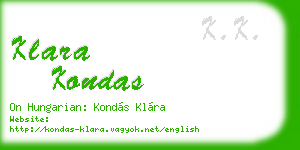 klara kondas business card