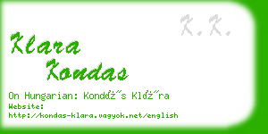 klara kondas business card